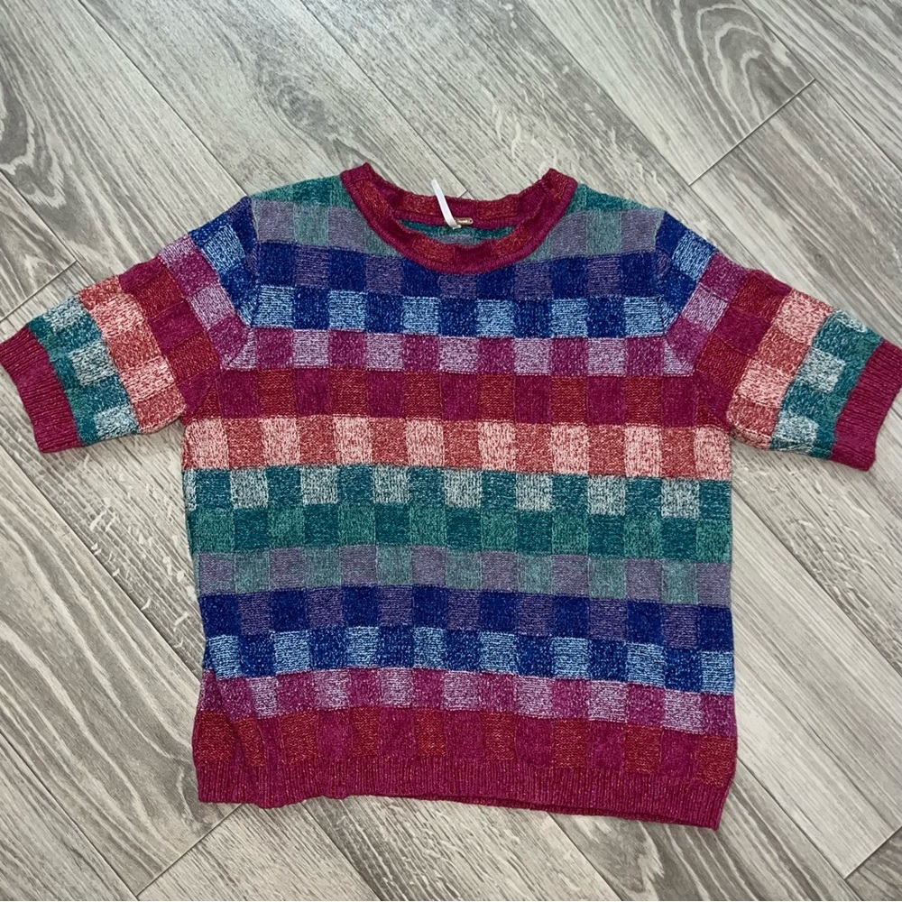 Free People Short Sleeve Knit Top